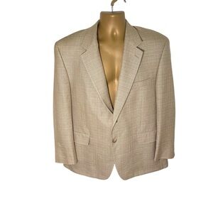 Y2K Chaps Classic Fit Blazer Two Button Textured Tan 44S